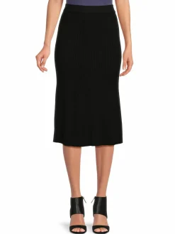 Women Saks Fifth Avenue Ribbed Midi Skirt