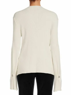 Women Ellen Tracy Ribbed Mockneck Sweater