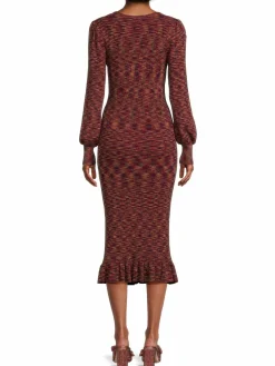 Women Saks Fifth Avenue Ribbed Peplum Midi Dress