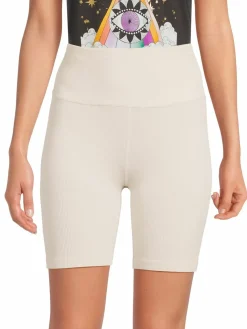 Women Spiritual Gangster Ribbed Seamless Biker Shorts