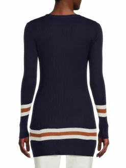Women Renee C. Ribbed Striped Longline Sweater