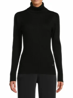 Women DKNY Ribbed Turtleneck Sweater