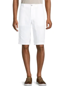 BOSS Linen|Rigan Linen Bermuda Shorts White