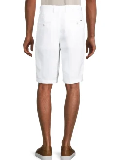 BOSS Linen|Rigan Linen Bermuda Shorts White