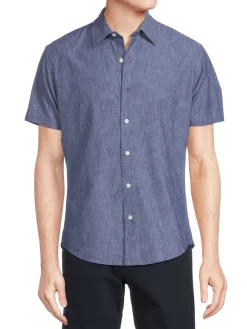 Bonobos Casual Button-Down Shirts|Riviera Short Sleeve Button Down Shirt Darkwash