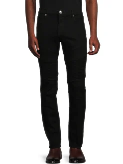 True Religion Jeans|Rocco Moto High Rise Relaxed Skinny Jeans Black