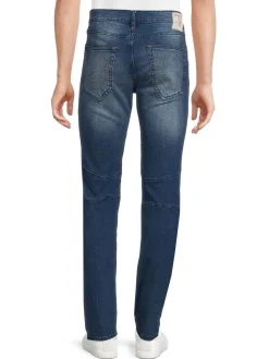 True Religion Jeans|Rocco Moto Relaxed Skinny Jeans Medium Wash