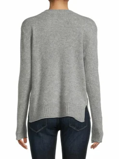 Women Saks Fifth Avenue Rolled Edge Crewneck Cashmere Sweater
