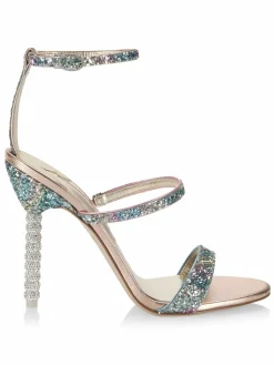 Sophia Webster Rosalind Crystal-Embellished Glitter Sandals
