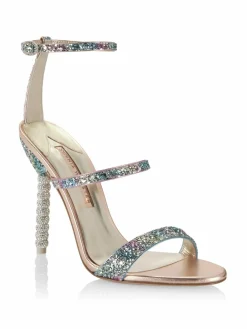 Sophia Webster Rosalind Crystal-Embellished Glitter Sandals