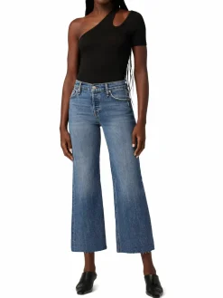 Women Hudson Rosie High Rise Wide Leg Crop Jeans
