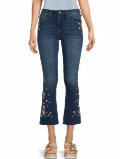 Women Driftwood Roxy High Rise Floral Ankle Flare Jeans