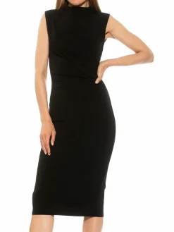 Women Alexia Admor Ruched Bodycon Midi Dress