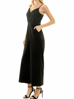 Women Nicole Miller Ruched Crepe Scuba Jumpsuit