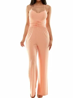 Women Bebe Ruched Cutout Jumpsuit