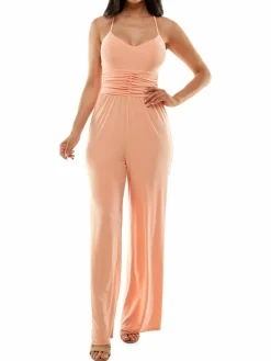 Women Bebe Ruched Cutout Jumpsuit