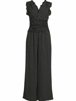 Women Max Studio Ruffle Polka Dot Jumpsuit