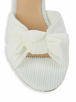 Saks Fifth Avenue Sammy Bow-Knot Leather Kitten Heel Sandals