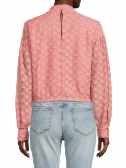Women Walter Baker Sandra Textured Mockneck Blouse