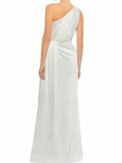 Women Mac Duggal Satin One Shoulder Gown