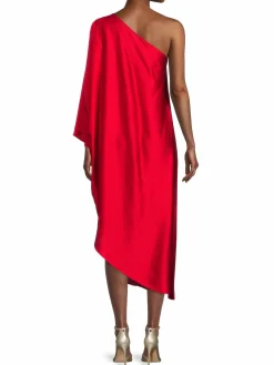 Women Renee C. Satin One Shoulder Midi Dress