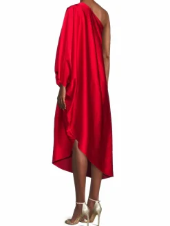 Women Renee C. Satin One Shoulder Midi Dress