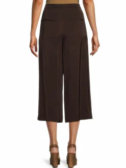 Women Vince Satin Pleated Cropped Wide Pants