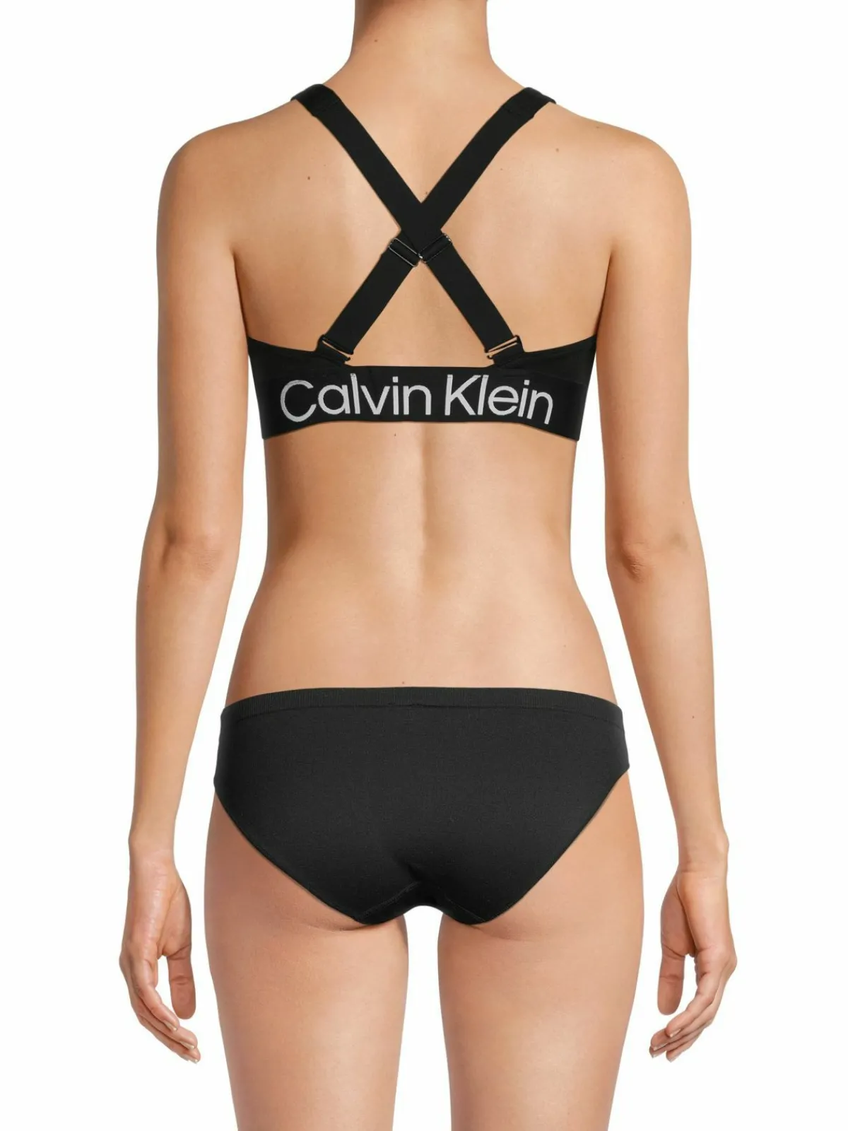 Women Calvin Klein Scoopneck Logo Sports Bra