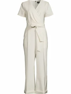 Women Karl Lagerfeld Paris Scuba Crepe Belted Jumpsuit