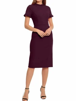 Women Maggy London Scuba Crepe Midi Sheath Dress