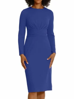Women Maggy London Scuba Ruched Sheath Dress