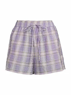 Women Ganni Seersucker Checked Shorts