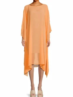 Women Renee C. Semi Sheer Asymmetric Midi Dress