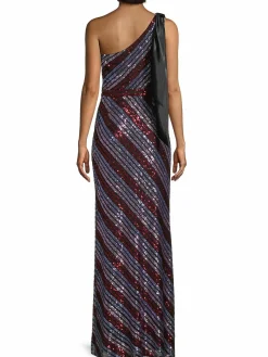 Women Marchesa Sequin One-Shoulder Gown