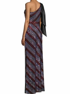 Women Marchesa Sequin One-Shoulder Gown