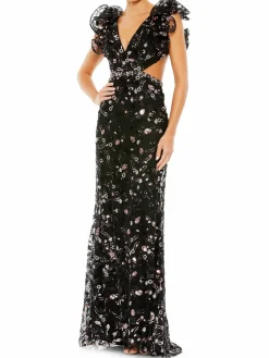 Women Mac Duggal Sequin Ruffle Mermaid Gown