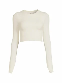 Women Spiritual Gangster Serene Ribbed Twist Back Crop Top