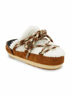 Moon Boot Shearling Platform Mules
