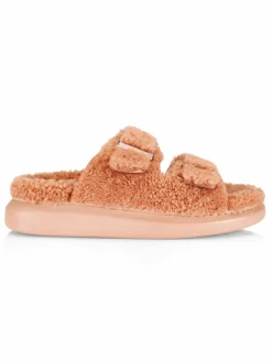 Alexander McQueen Shearling Slide Sandals