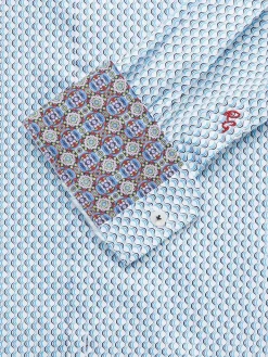 Robert Graham Casual Button-Down Shirts|Shelton Classic Fit Print Shirt Blue