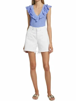 Women Veronica Beard Shiloh Mid Length Denim Shorts