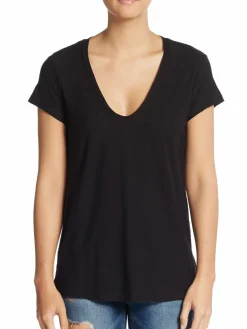 Women James Perse Short Sleeve Boatneck Tee