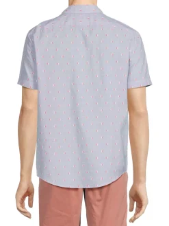Original Penguin Casual Button-Down Shirts|Short Sleeve Diamond Oxford Shirt