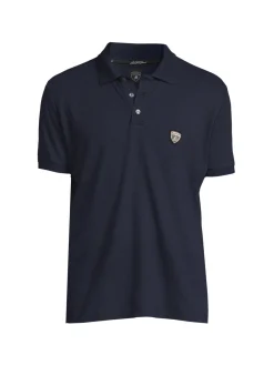 Lamborghini Polos|Short Sleeve Logo Knit Polo Navy