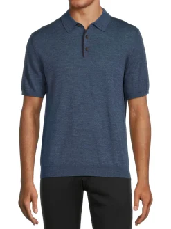 Bruno Magli Polos|Short Sleeve Merino Wool Sweater Polo