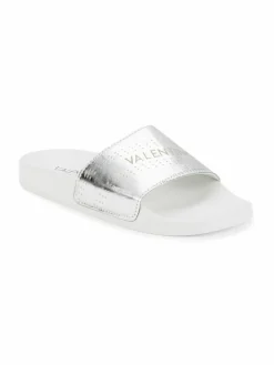 Valentino by Mario Valentino Sibilla Perforated Leather Slides