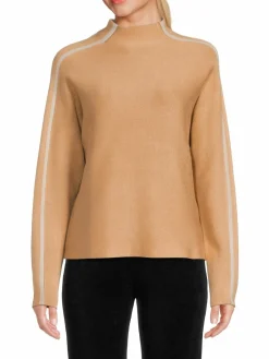 Women Saks Fifth Avenue Side Striped Two Tone Sweater