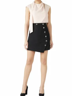 Women Tibi Signature Button Straight Mini Skirt