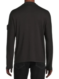 Stone Island Cashmere|Silk Blend Zip Up Sweater Military