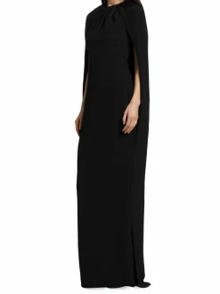 Women Brandon Maxwell Silk Capelet Gown